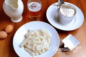 Ingredientes rebozado calamares con masa Orly
