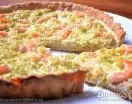 Quiche de puerros y gambas