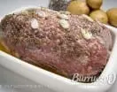 Cabeza de lomo de cerdo asada al horno con patatas