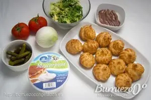 Ingredientes profiteroles salados