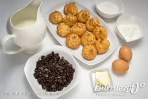 Ingredientes receta lionesas con crema y chocolate