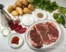 Entrecot a la brasa con patatas un poco arrugas y mojo picón
