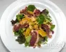 Ensalada de jamón de pato, naranja y granada