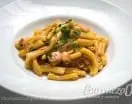 Pasta casarecce con beicon y parmesano