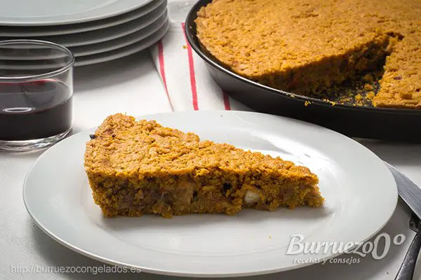Empanada de pulpo hecha con harina de maiz, de Burruezo congelados.