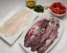 Calamar relleno de pescado y marisco