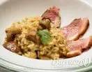 Risotto de boletus con magret de pato