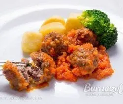 Albondigas de carne picada de vacuno, de Burruezo congelados.