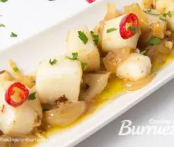 receta sepia encebollada burruezo